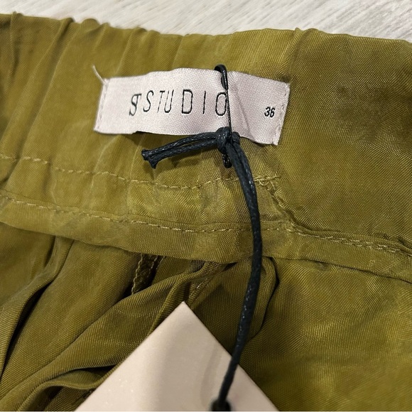 NWT Supertrash ST Studio Olive Green Pull On Elastic Waist Pants Size S EU 36 - Picture 6 of 10